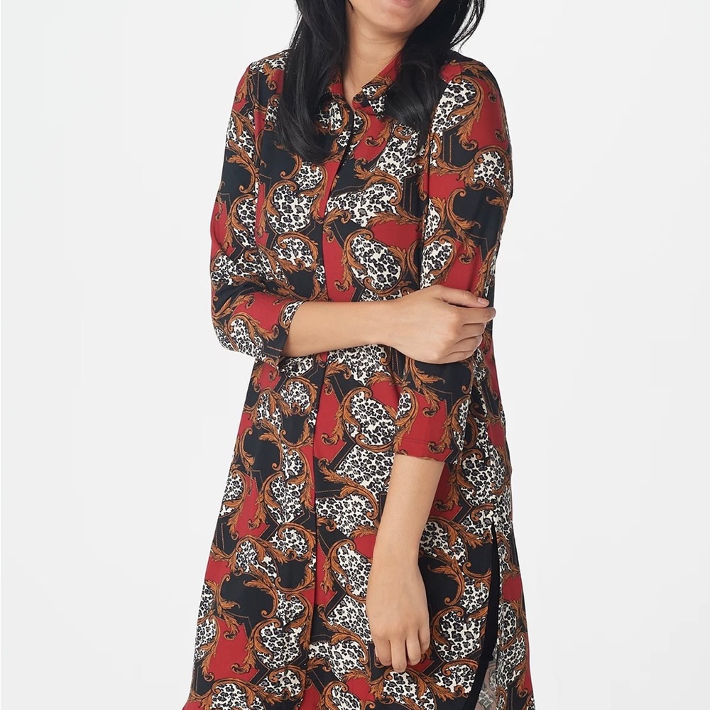 ‘Attitudes by Renee’  Animal Printed Duster (Plus)